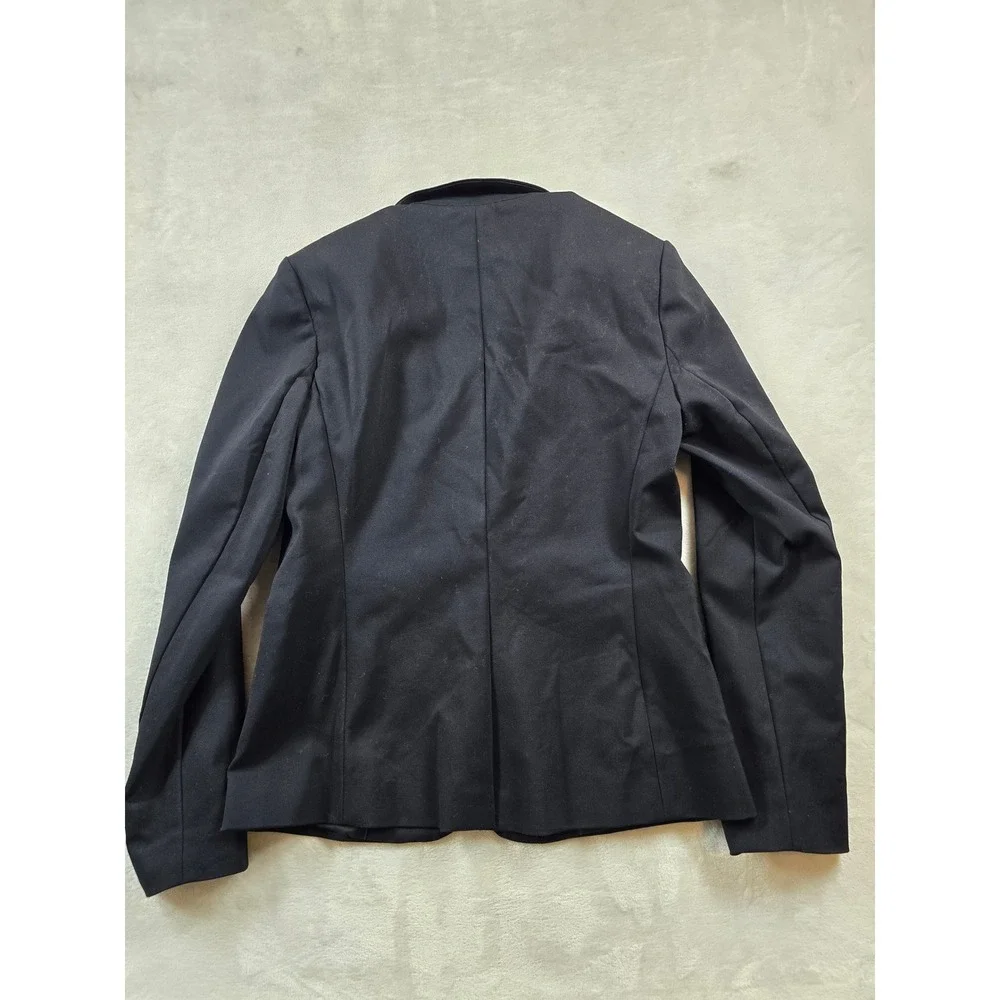 Banana Republic Blazer Women 4 Black Cotton Blend Professional Career Jacket